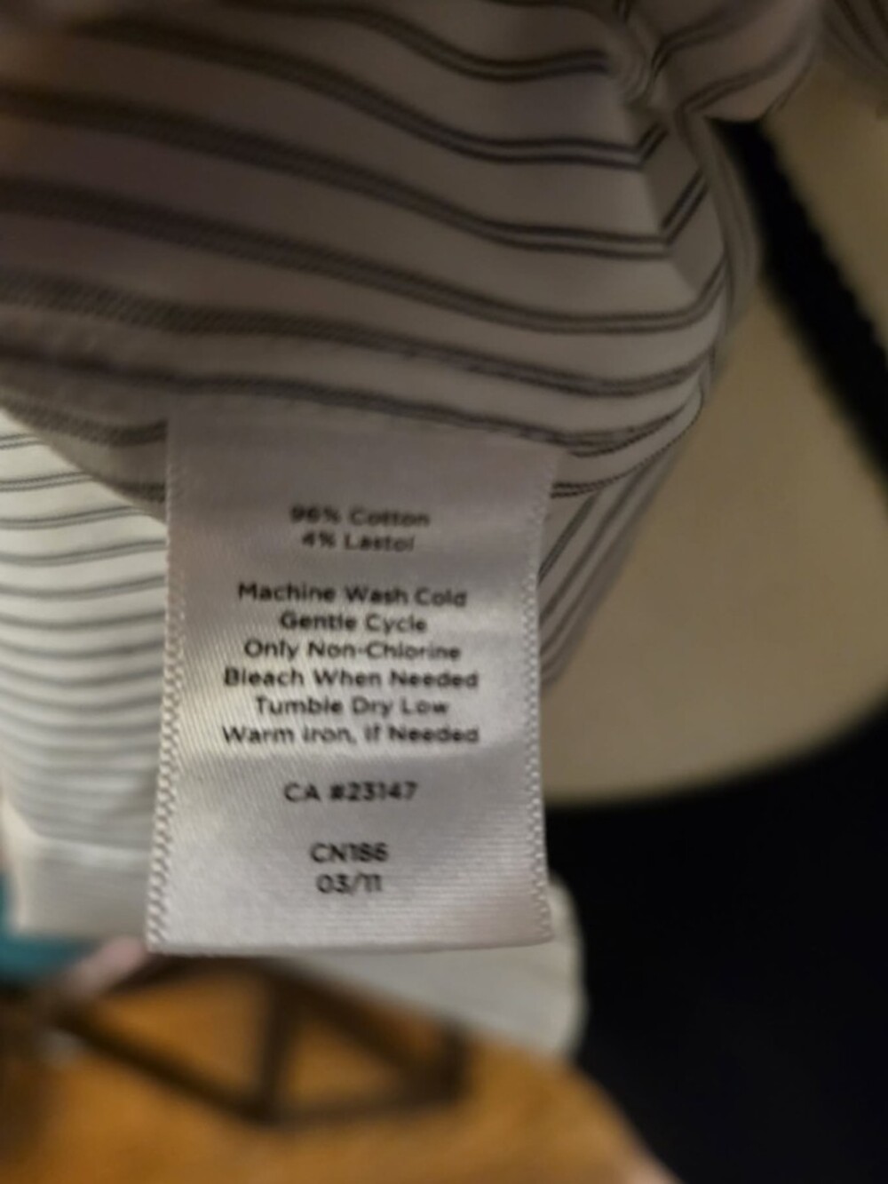 Talbots Women's White & Pinstripe Long Sleeve Blouse - Size 10 - Picture 5 of 5